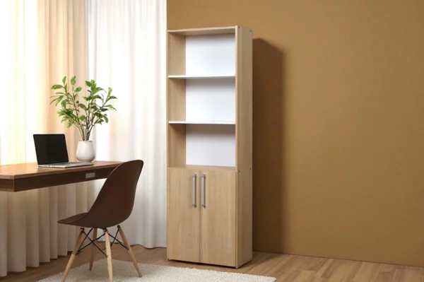 34702556_003_03 (1) BIBLIOTECA 5 ESPACIOS 2 PUERTAS MESINA HICKORY/BLANCO