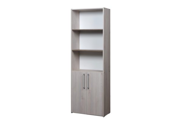 34702557_003_03 BIBLIOTECA 5 ESPACIOS 2 PUERTAS MESINA HICKORY/BLANCO