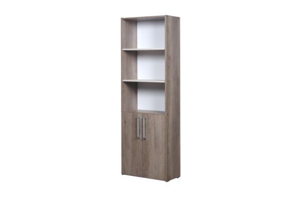 34702559_003_03 BIBLIOTECA 5 ESPACIOS 2 PUERTAS MESINA HICKORY/BLANCO