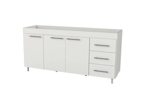 BAJO MESADA 1,60 C/ ESTANTE BLANCO