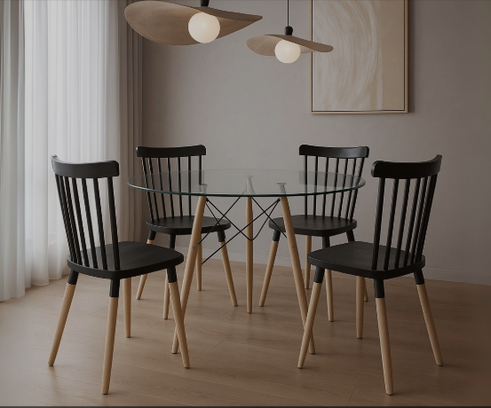 SILLA DE DISEÑO WINDSOR NEGRA