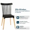 SILLA DE DISEÑO WINDSOR NEGRA