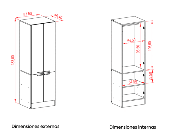 Placard-2-modulos-4P PLACARD 2 MODULOS 4 PUERTAS BIANCA BLANCO
