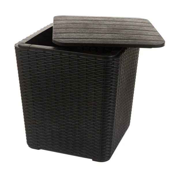 mesa rattan tapa abierta MESA CAPRI RATTAN NEGRO